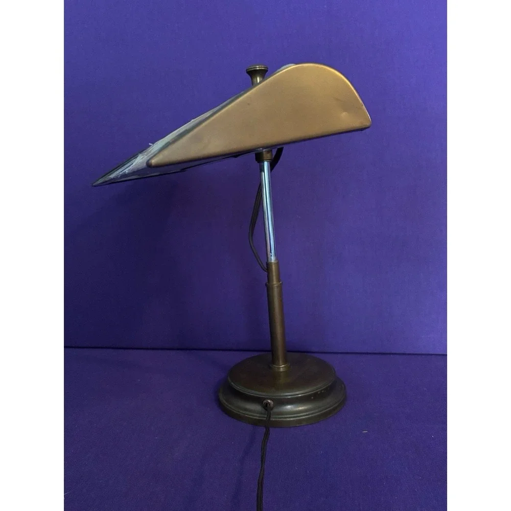 Unique Vintage MCM Banker's Kennedy Style Lamp w/ Provenance/Clippings